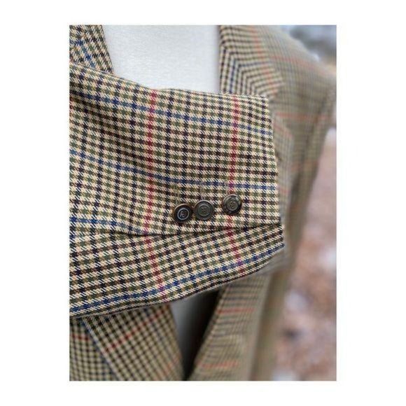 SOLD Vintage | 80s Paulo Gucci 100% Cashmere Blazer Sportcoat Houndstooth - Picture 14 of 16